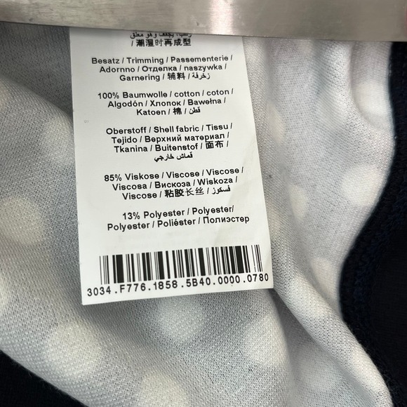 Gerry Weber Cardigan Sweater Womens Size 10 Blue Polka‎ Dots Snap Front Pockets - Picture 8 of 11